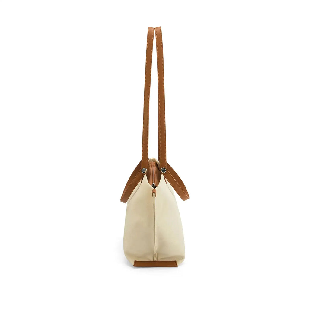 Avril Slouchy Beige Tote Bag - Lino Perros