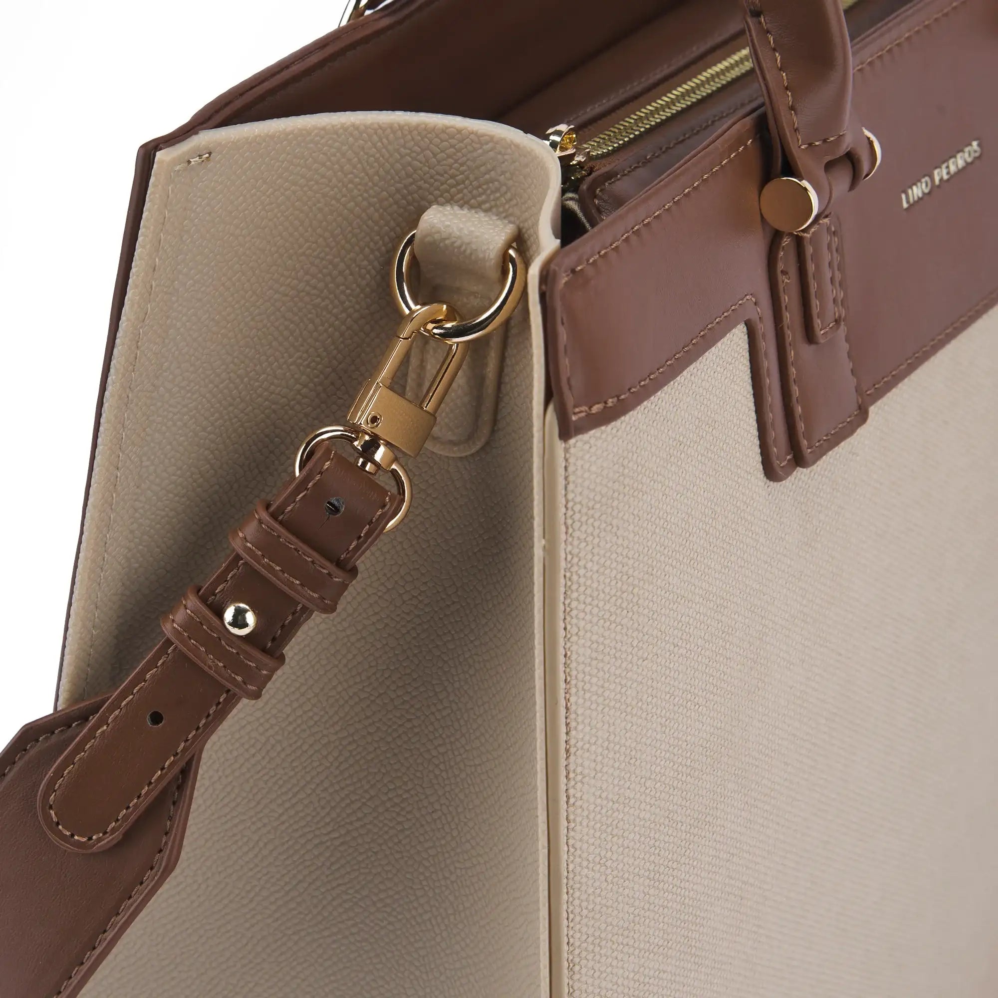 Monroe Luxe Beige Satchel Bag - Lino Perros