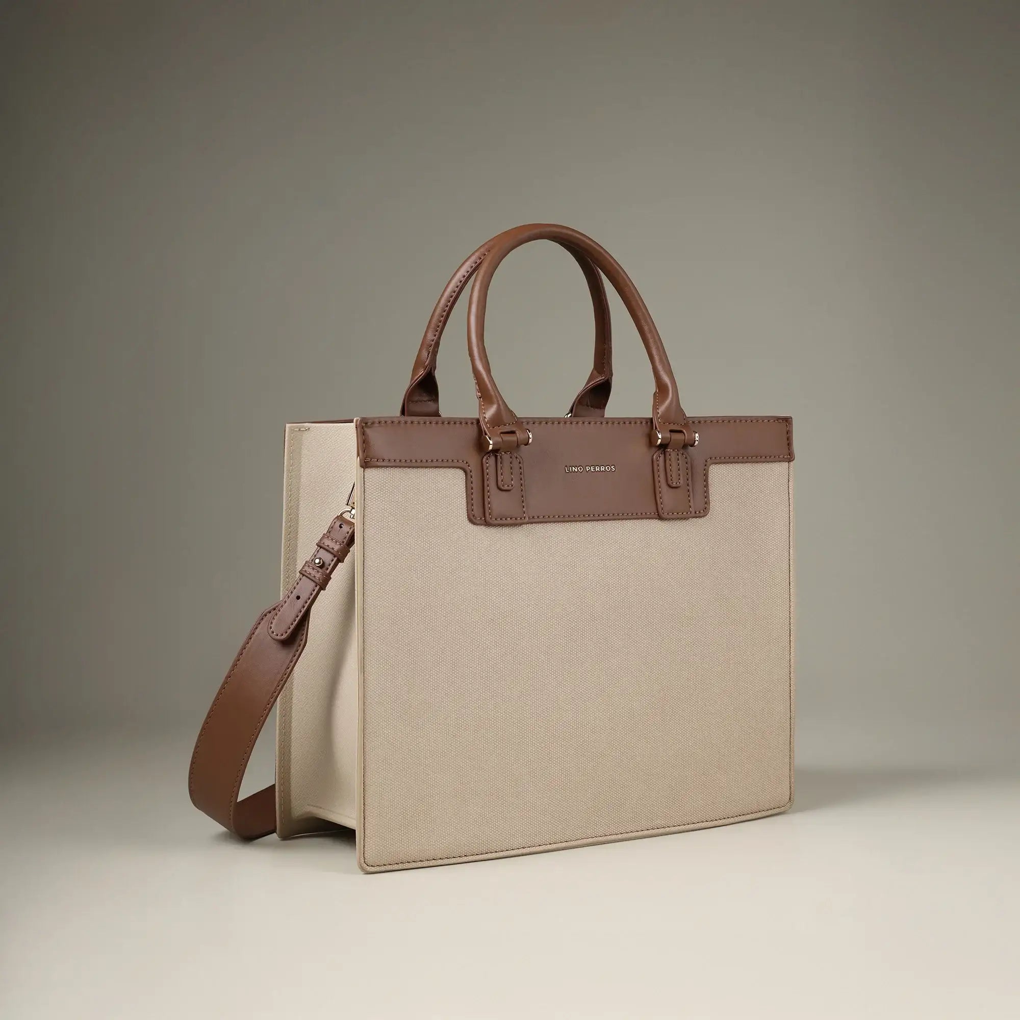 Monroe Luxe Beige Satchel Bag - Lino Perros