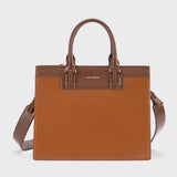 Monroe Luxe Tan Satchel Bag