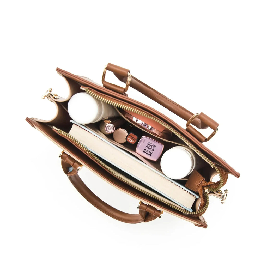 Monroe Petite Beige Satchel Bag - Lino Perros