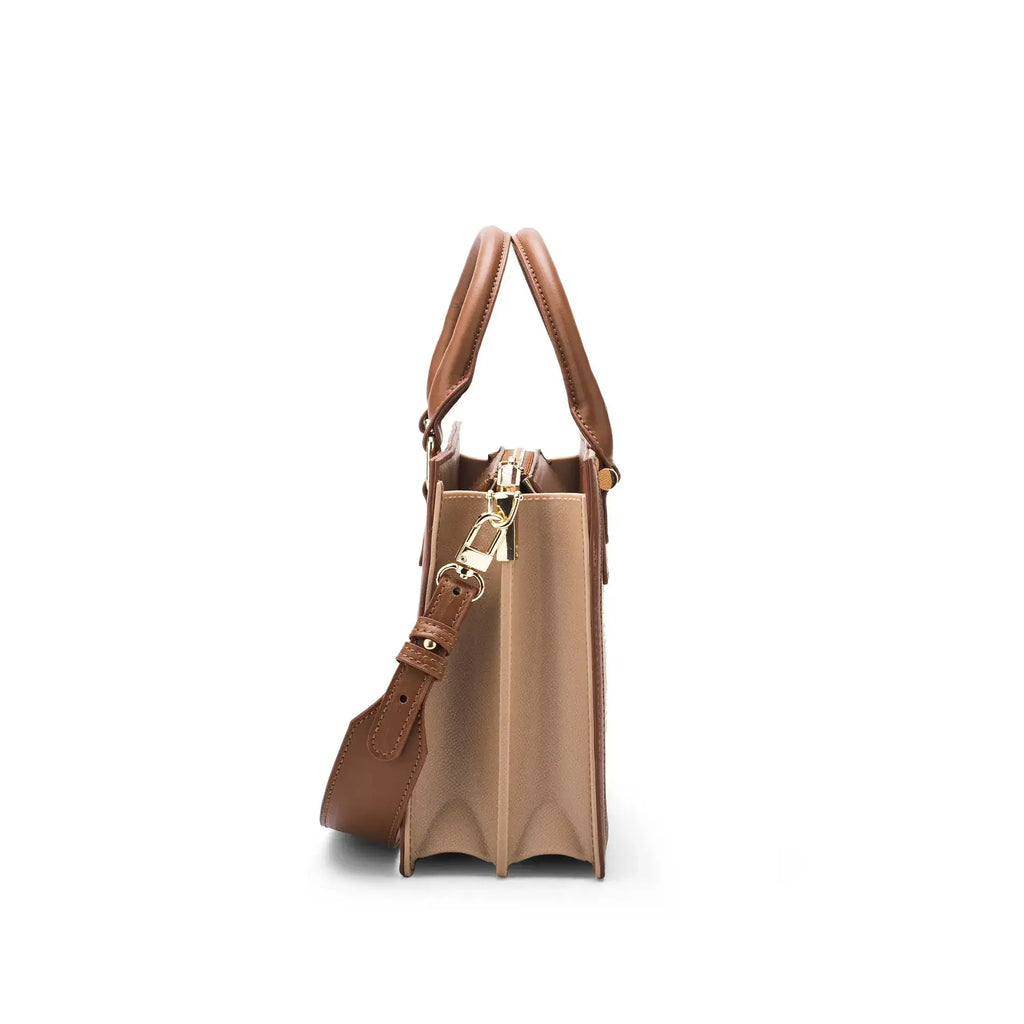 Monroe Petite Beige Satchel Bag - Lino Perros