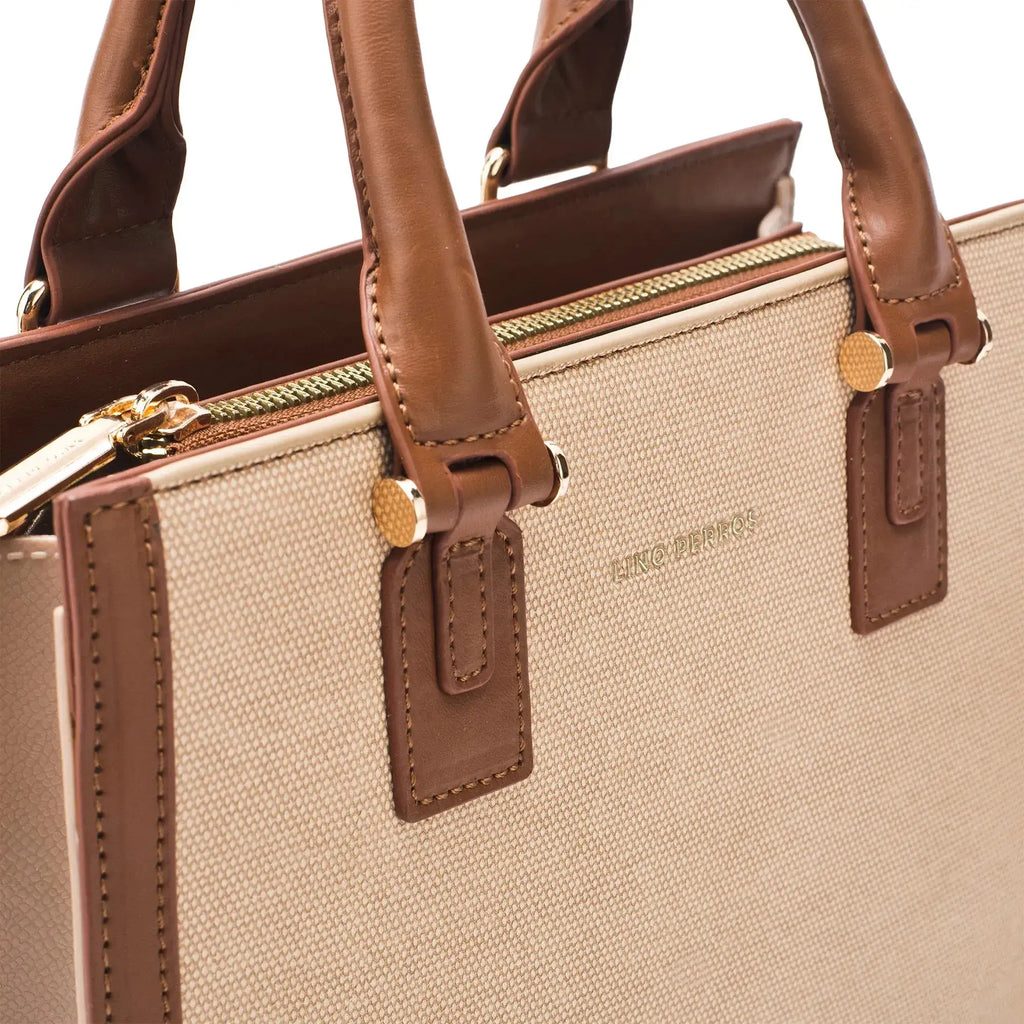 Monroe Petite Beige Satchel Bag - Lino Perros