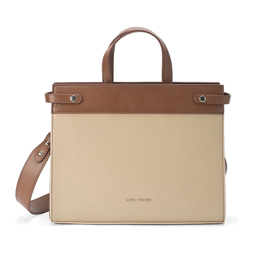 Monroe Structured Everyday Beige Satchel Bag