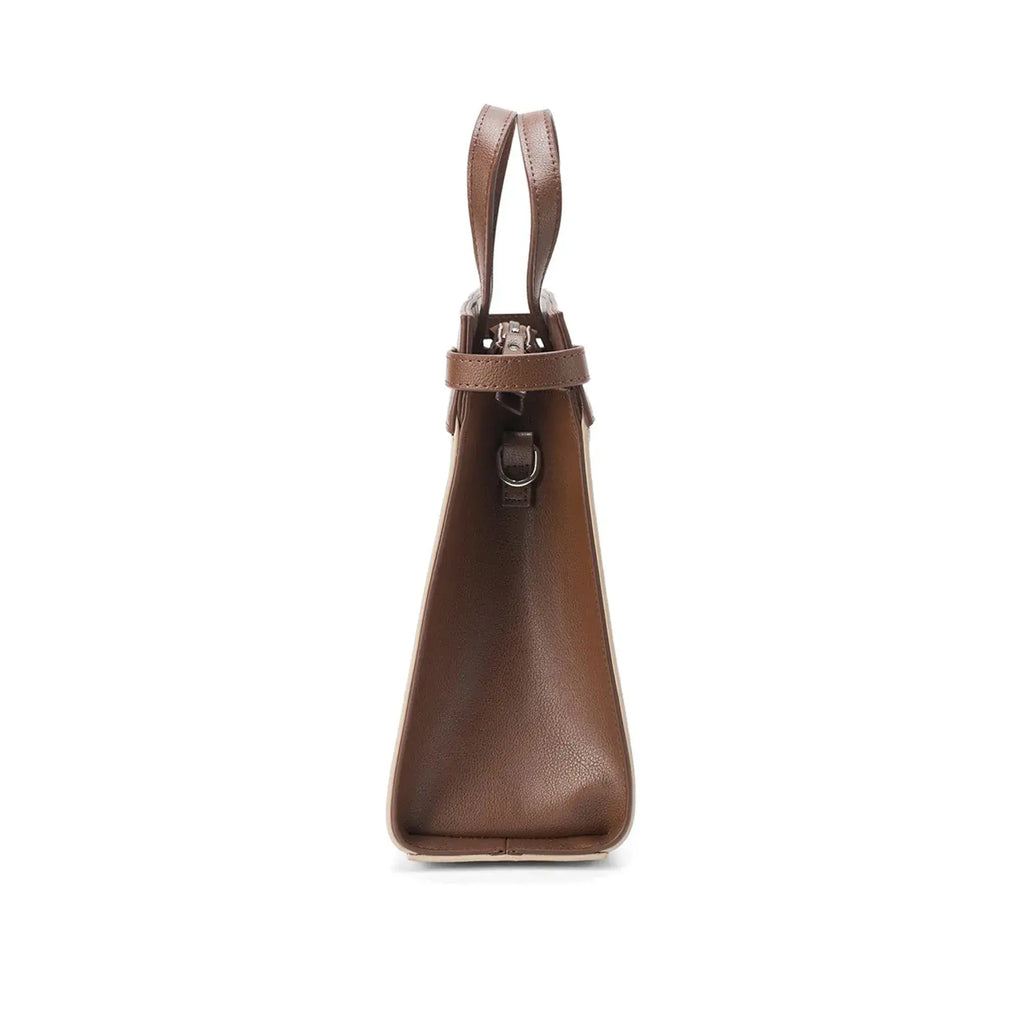 Monroe Structured Everyday Beige Satchel Bag - Lino Perros