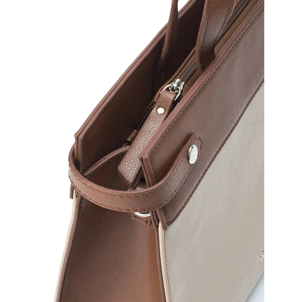 Monroe Structured Everyday Beige Satchel Bag - Lino Perros
