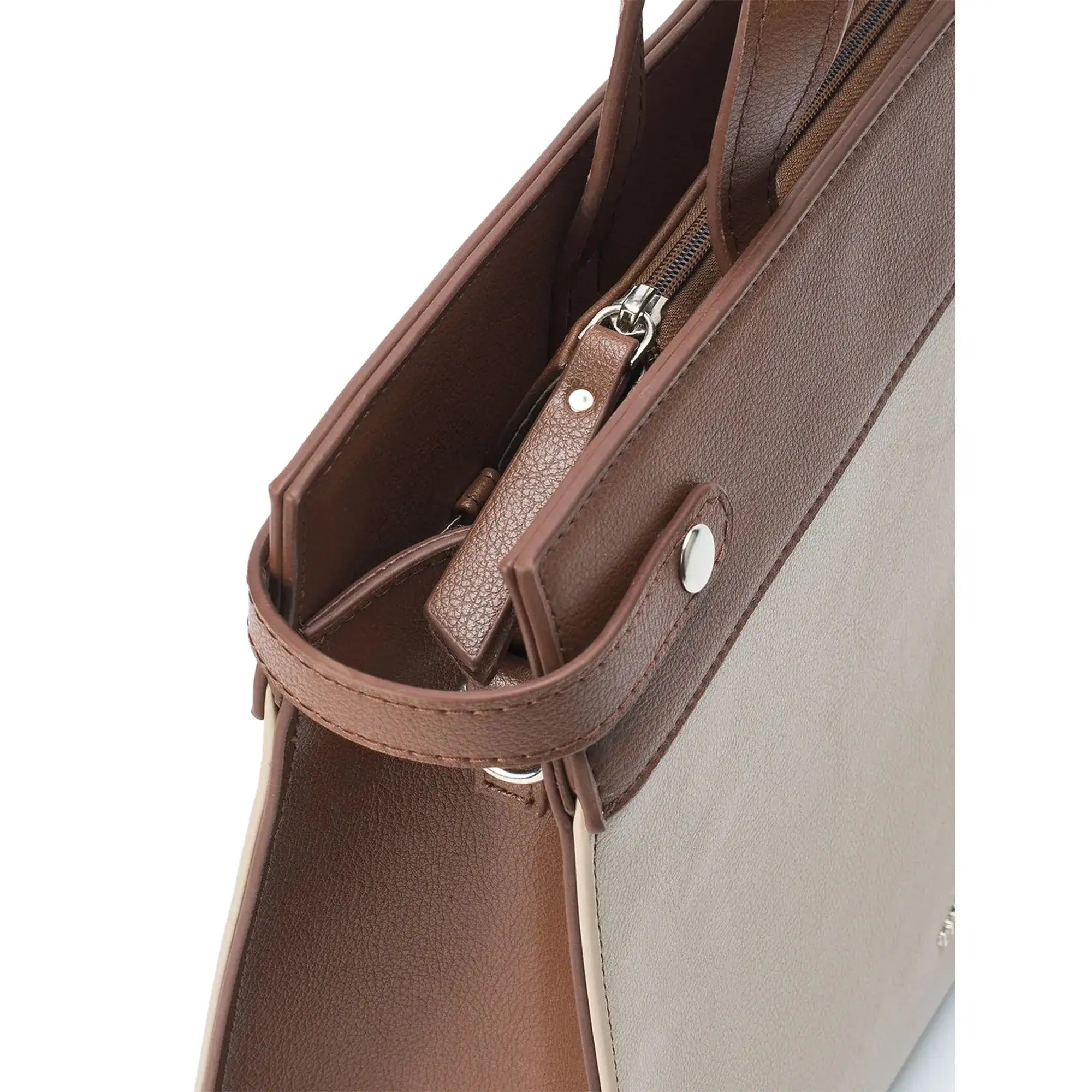 Monroe Structured Everyday Beige Satchel Bag - Lino Perros