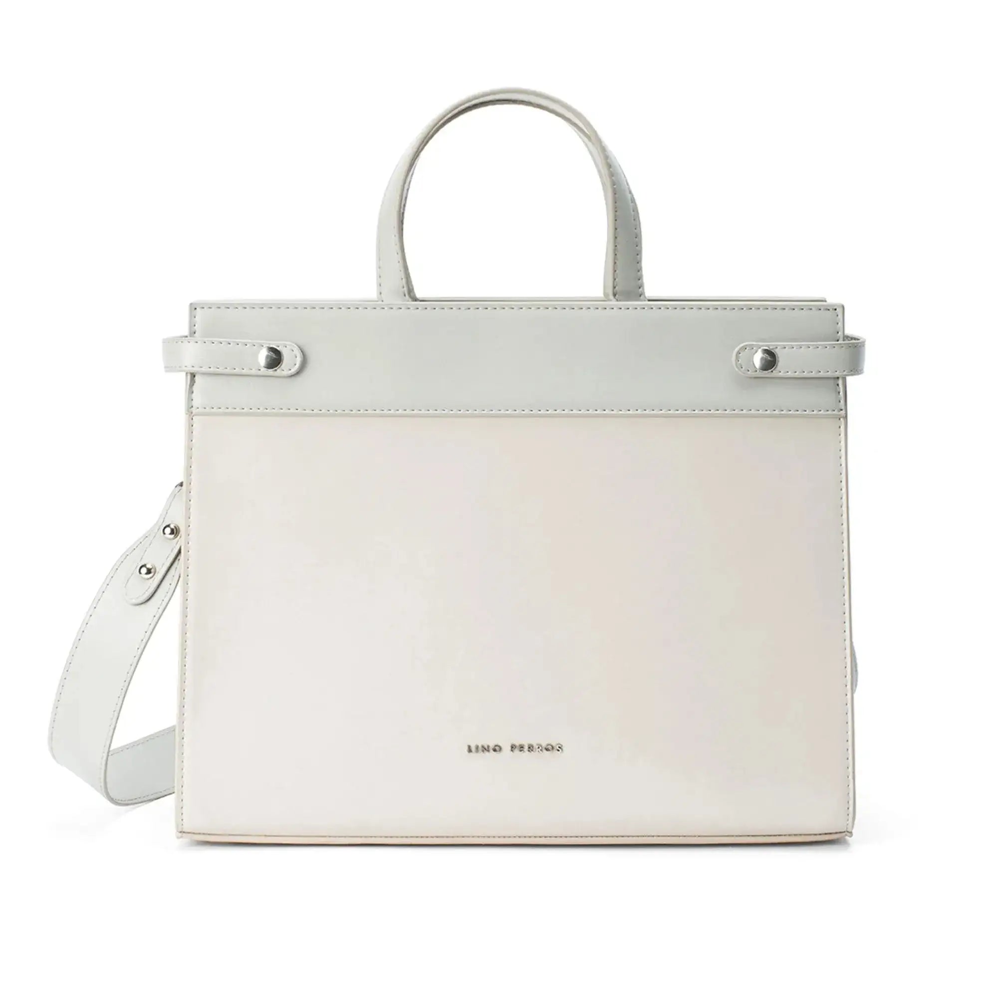 Monroe Structured Everyday Grey Satchel Bag - Lino Perros