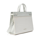 Monroe Structured Everyday Grey Satchel Bag - Lino Perros