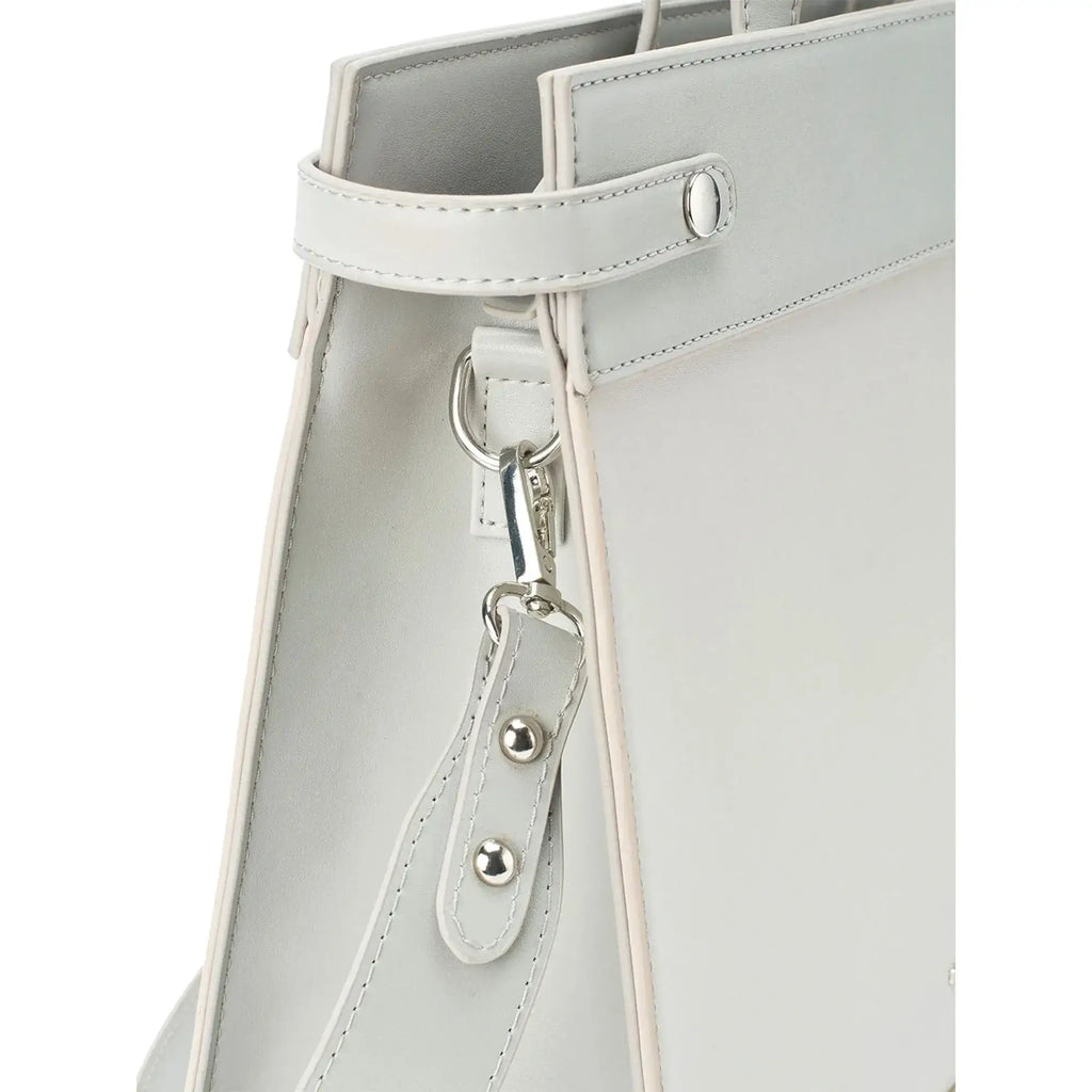 Monroe Structured Everyday Grey Satchel Bag - Lino Perros