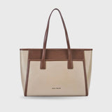 Monroe Dual Color Beige Tote Bag