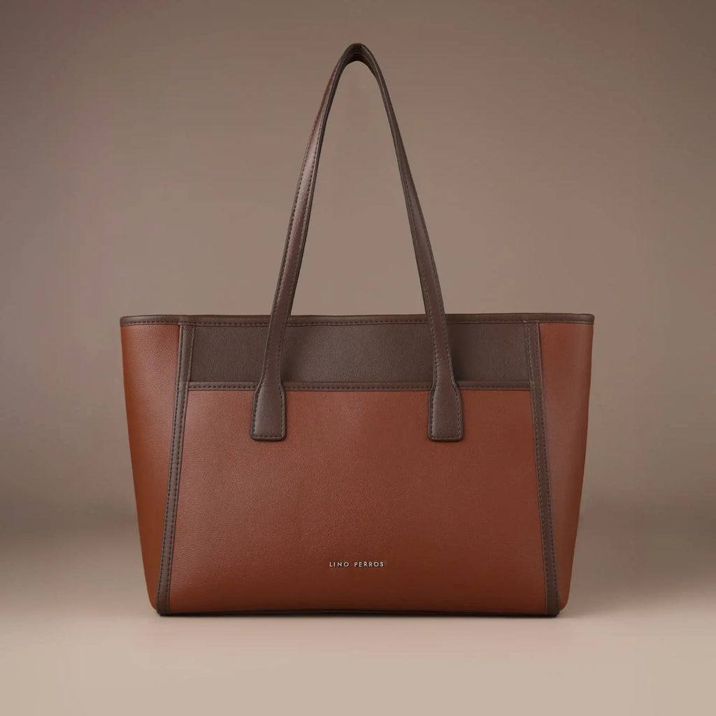 Monroe Dual Color Tan Tote Bag - Lino Perros