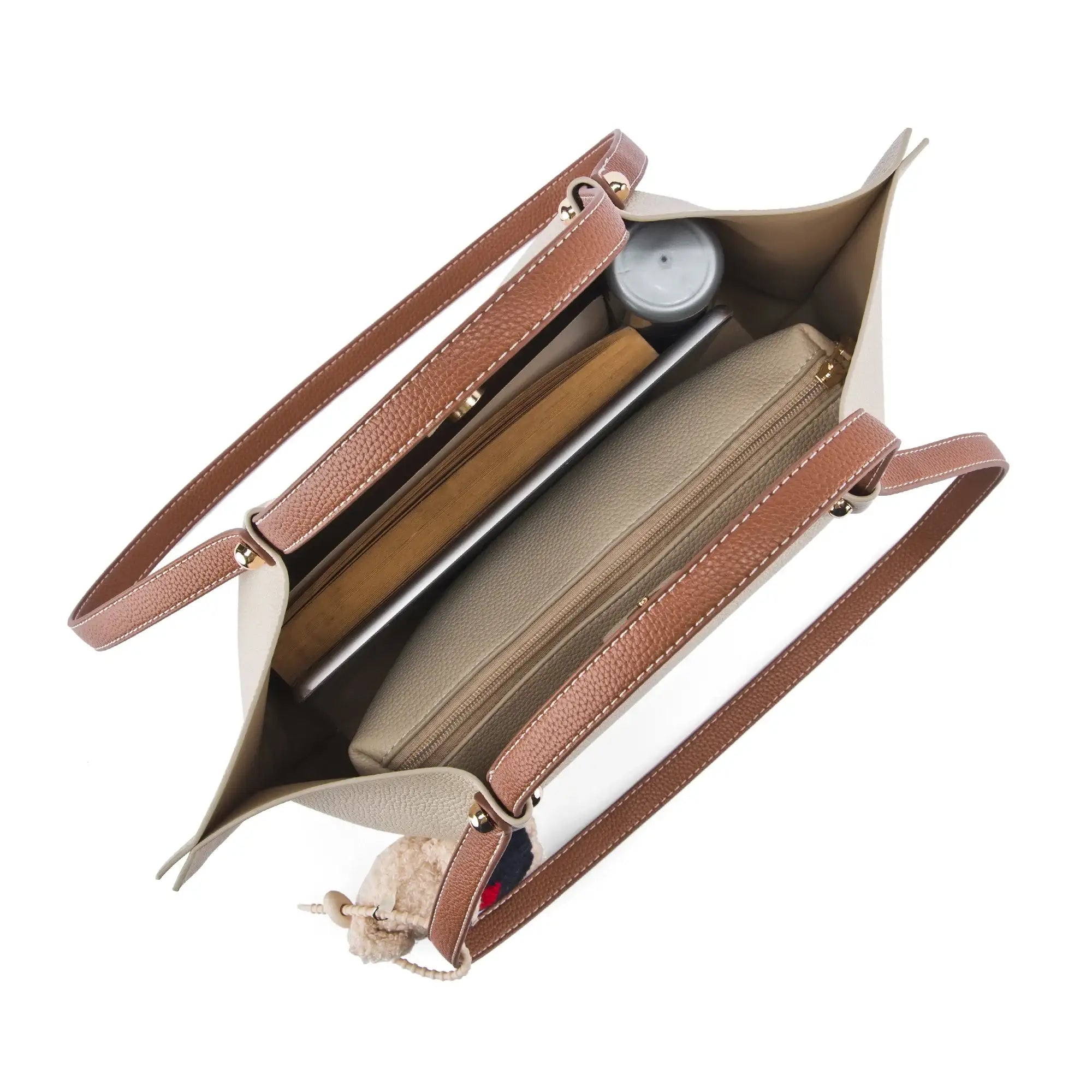 Avril Halo Beige Tote Bag - Lino Perros