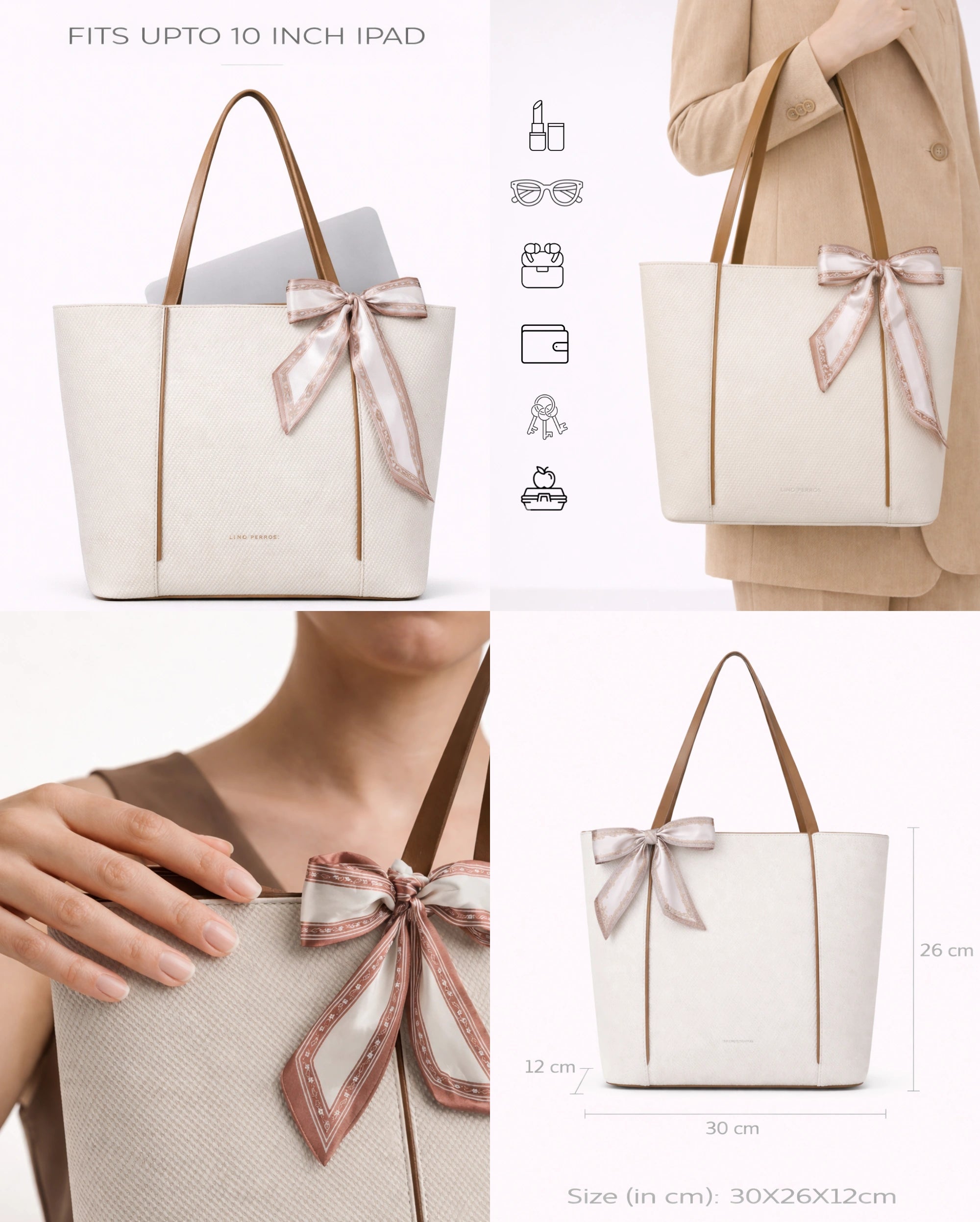 Avril Grace Off-White Tote Bag - Lino Perros