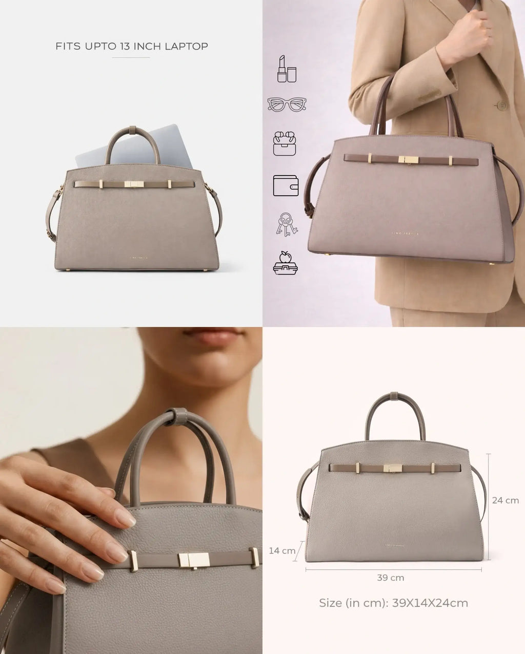 Monroe Clara Beige Satchel - Lino Perros