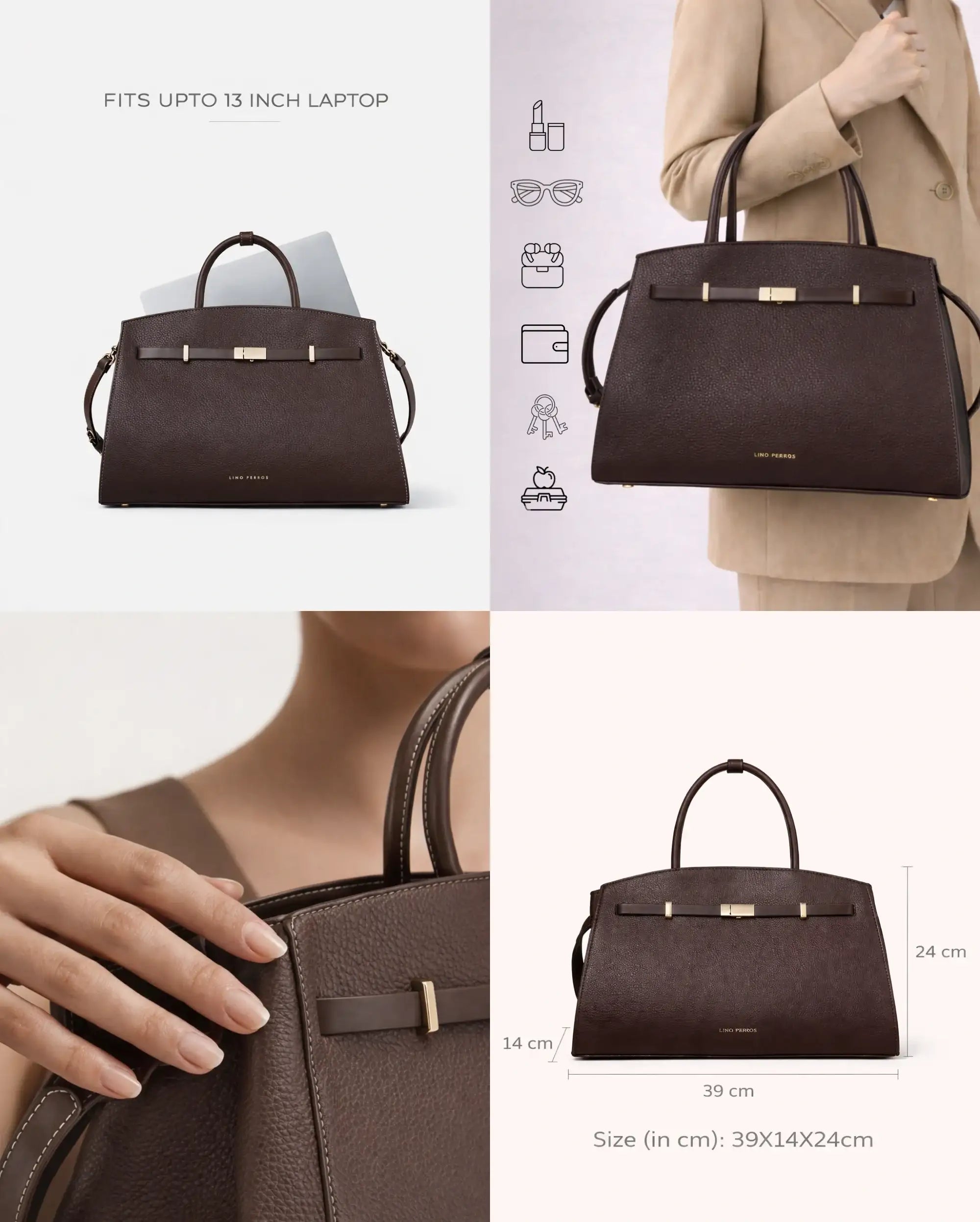 Monroe Clara Coffee Satchel - Lino Perros