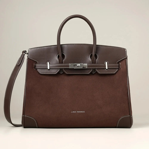 Avril Edith Brown Satchel Bag - Lino Perros
