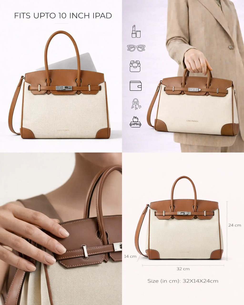 Avril Edith Off-White Satchel - Lino Perros
