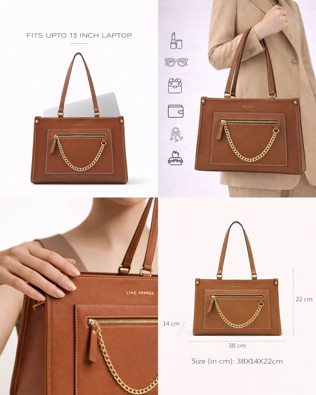 Monroe Grace Tan Tote Bag - Lino Perros