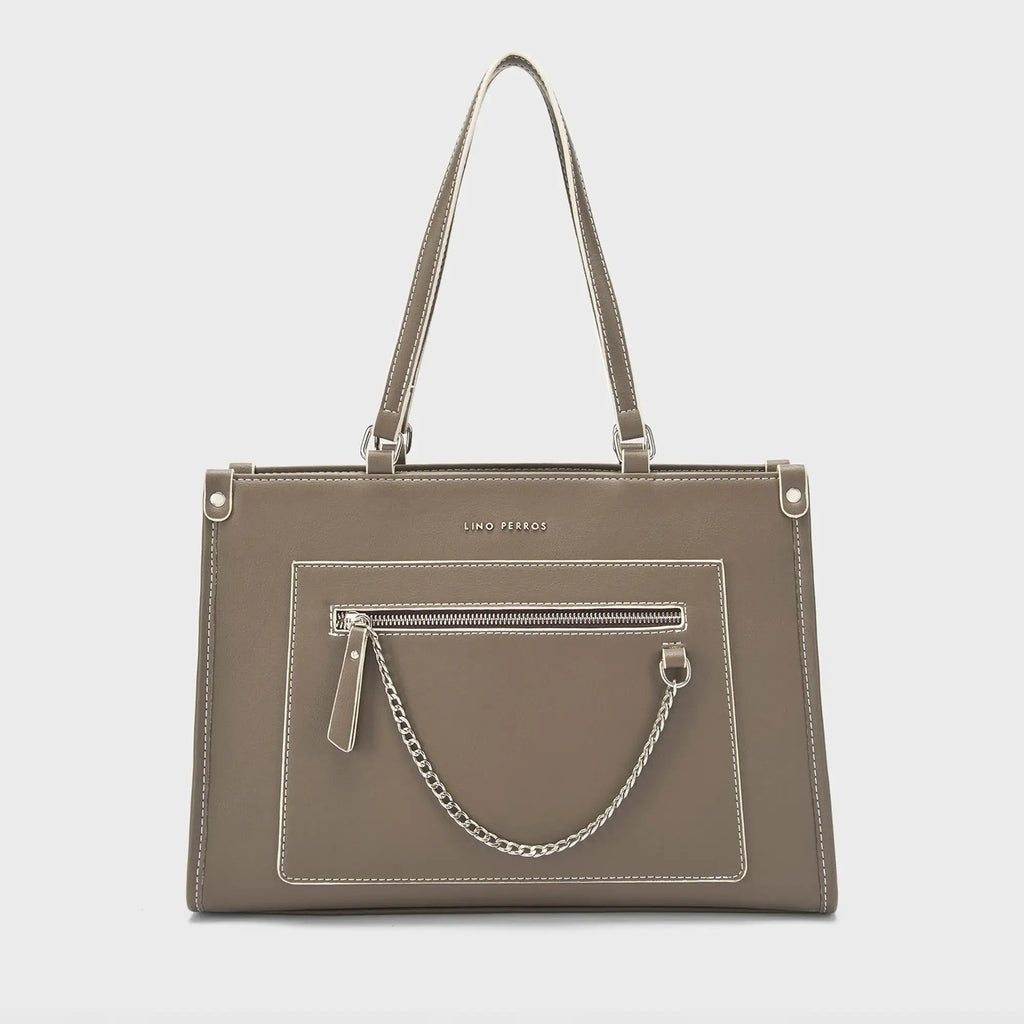 Monroe Grace Taupe Tote Bag - Lino Perros