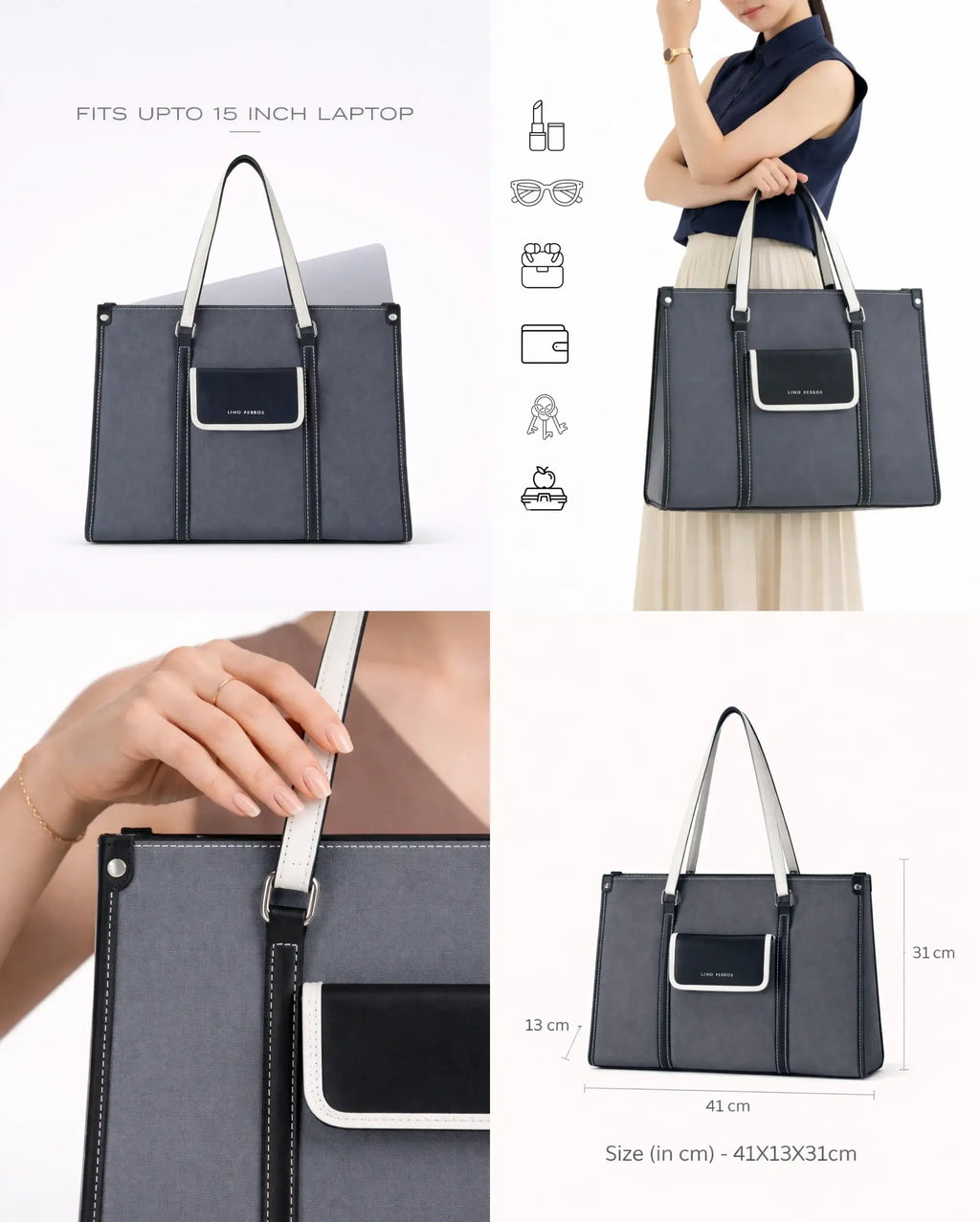 Monroe Joy Grey Tote Bag - Lino Perros