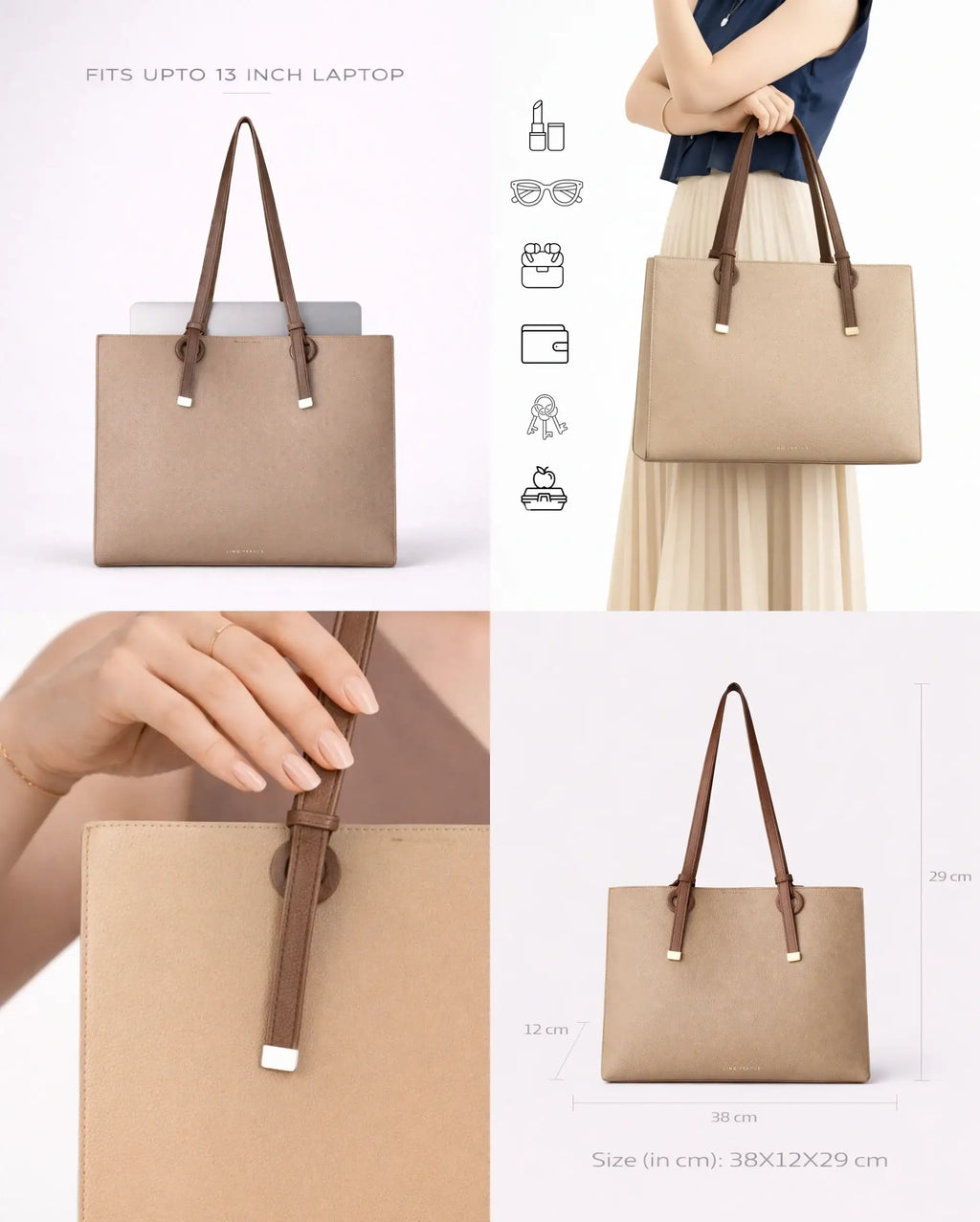 Monroe Hope Beige Tote Bag - Lino Perros