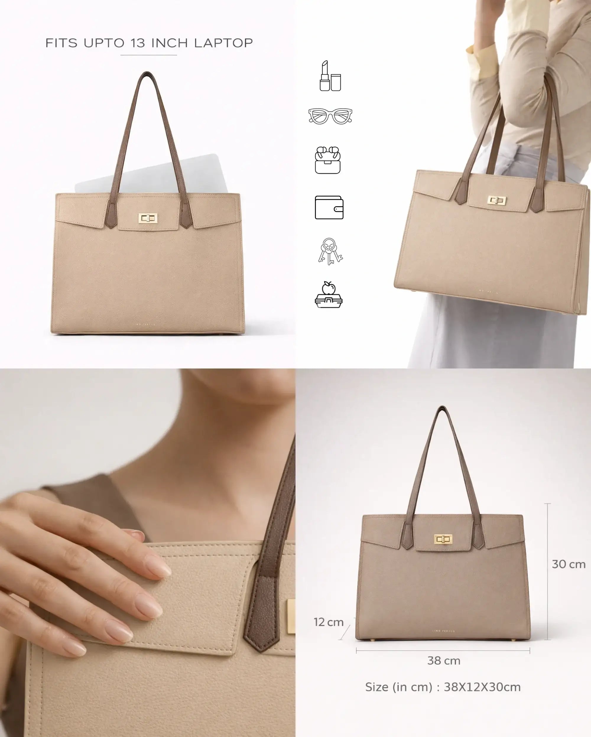 Monroe Vera Beige Tote Bag - Lino Perros