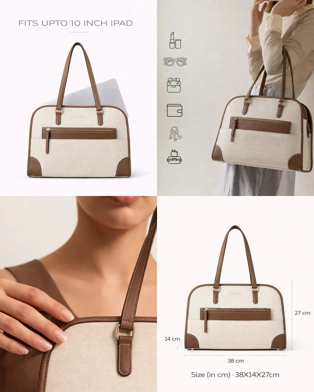 Avril Jenna Off-White Tote Bag - Lino Perros