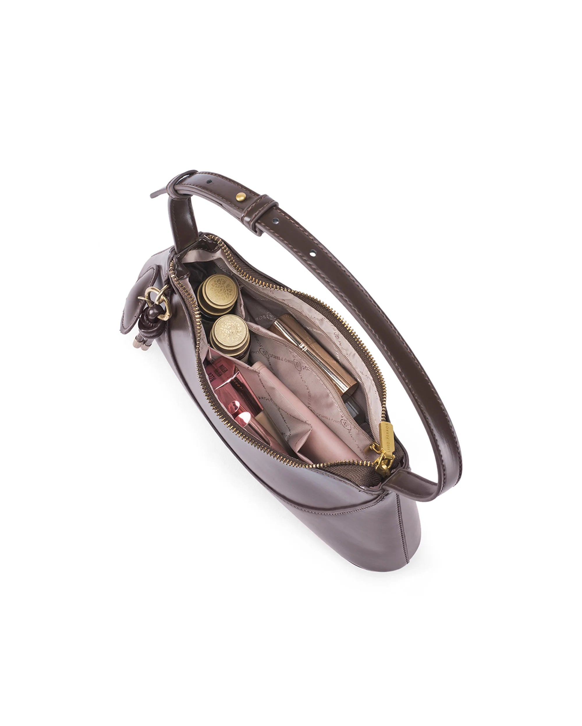 Avril Clara Coffee Shoulder Bag - Lino Perros