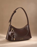 Avril Clara Coffee Shoulder Bag - Lino Perros