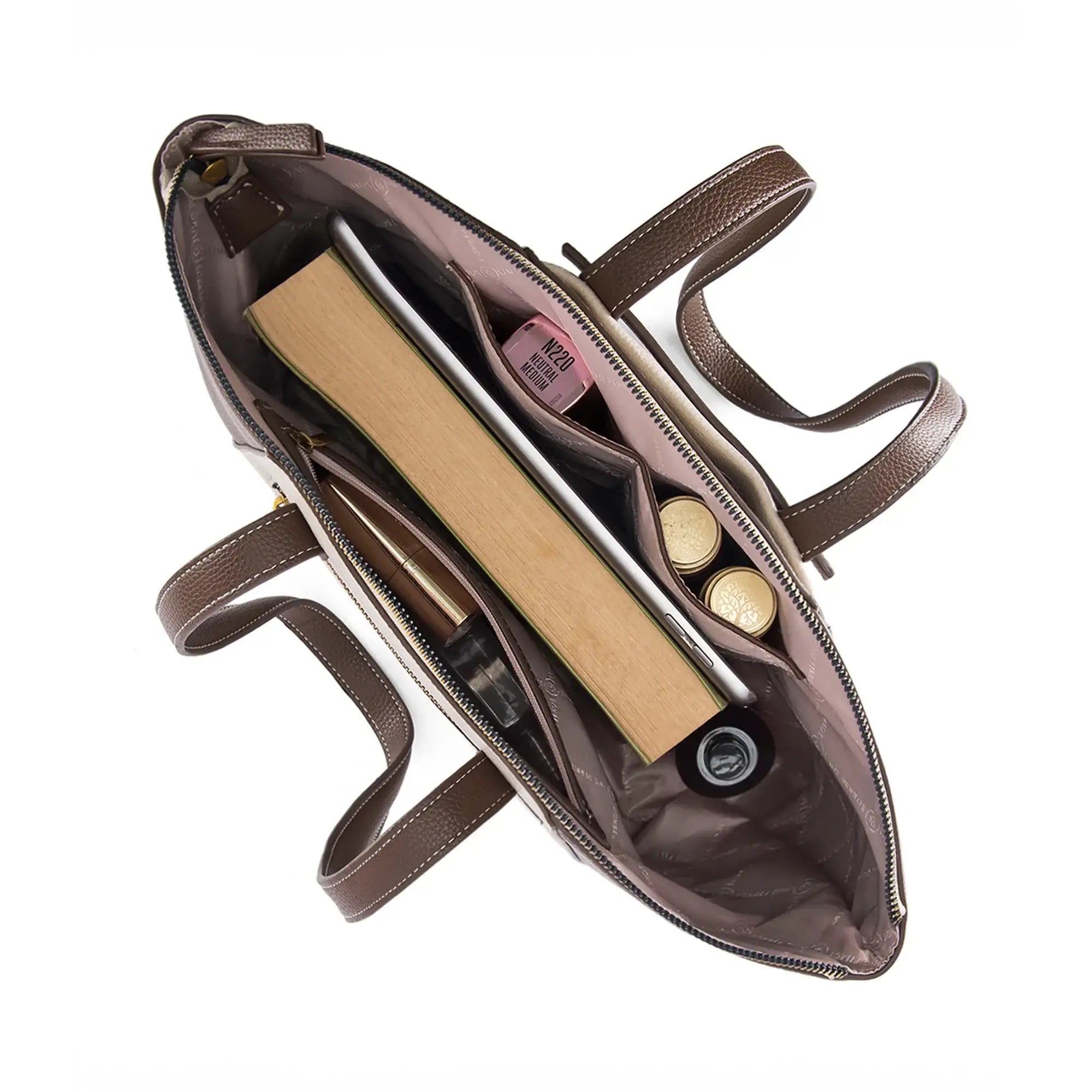 Avril Raya Beige Tote Bag - Lino Perros