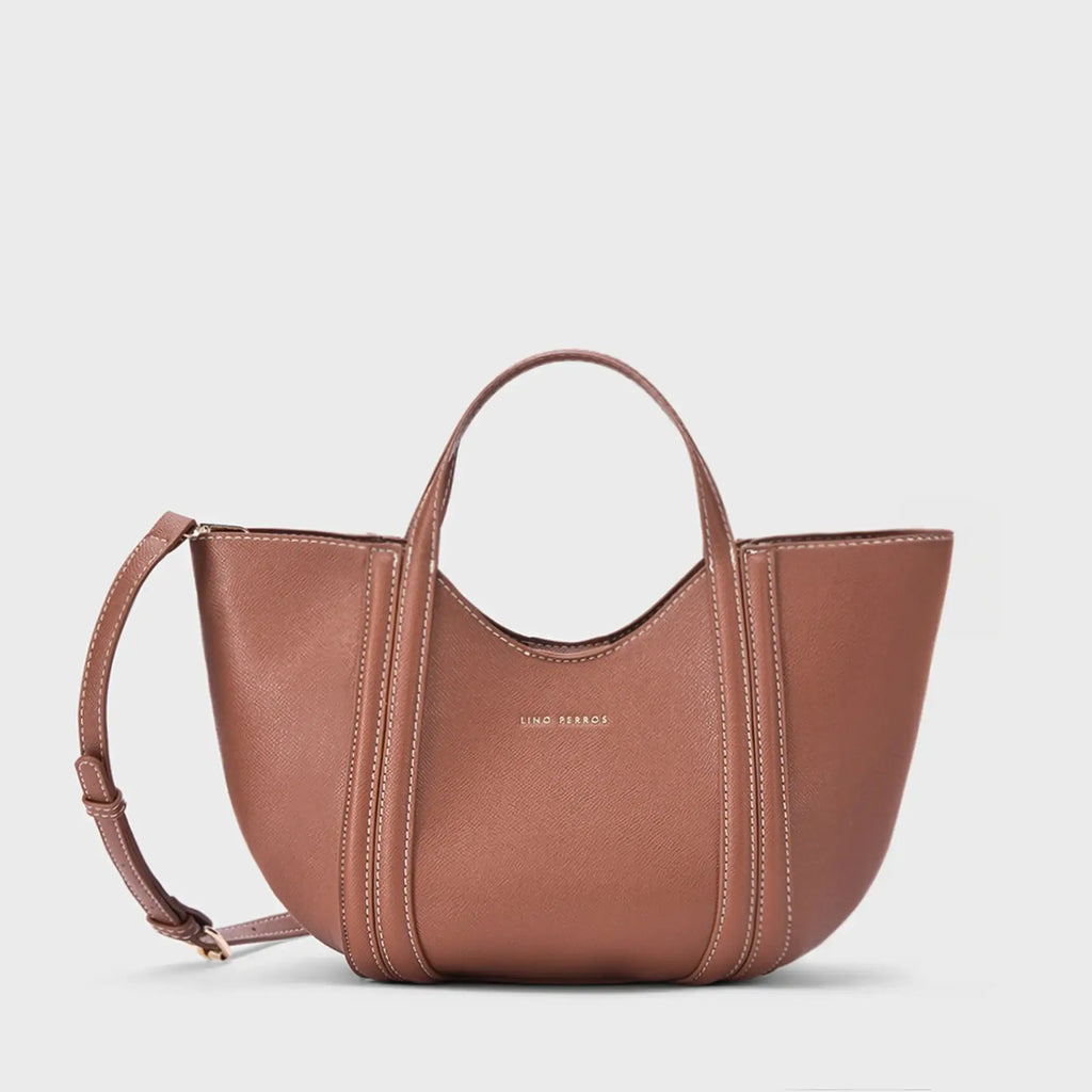 Voyage Cassis Tan Satchel Bag - Lino Perros