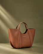 Voyage Cassis Tan Satchel Bag - Lino Perros
