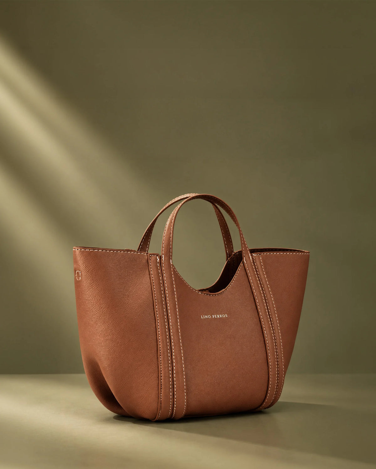 Voyage Cassis Tan Satchel Bag - Lino Perros