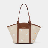 Monroe Daisy Bloom Off-White Tote Bag