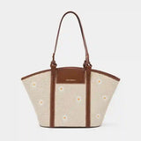 Monroe Daisy Bloom Off-White Tote Bag