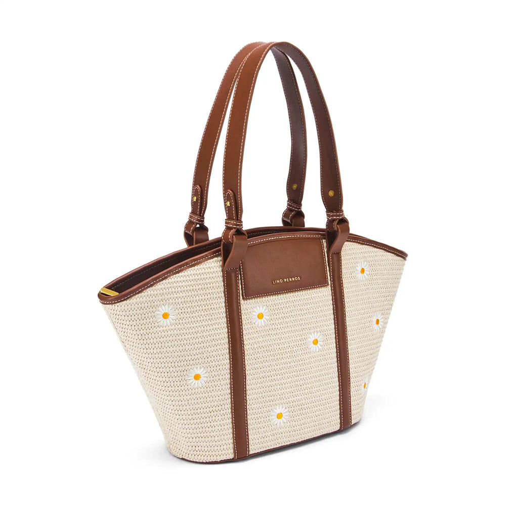 Monroe Daisy Bloom Off-White Tote Bag - Lino Perros