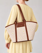 Monroe Daisy Bloom Off-White Tote Bag - Lino Perros