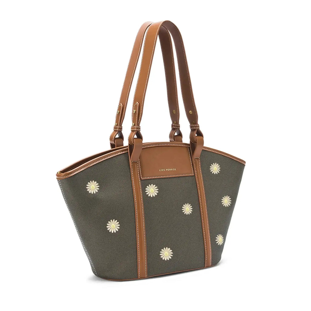 Monroe Daisy Bloom Olive Tote Bag - Lino Perros