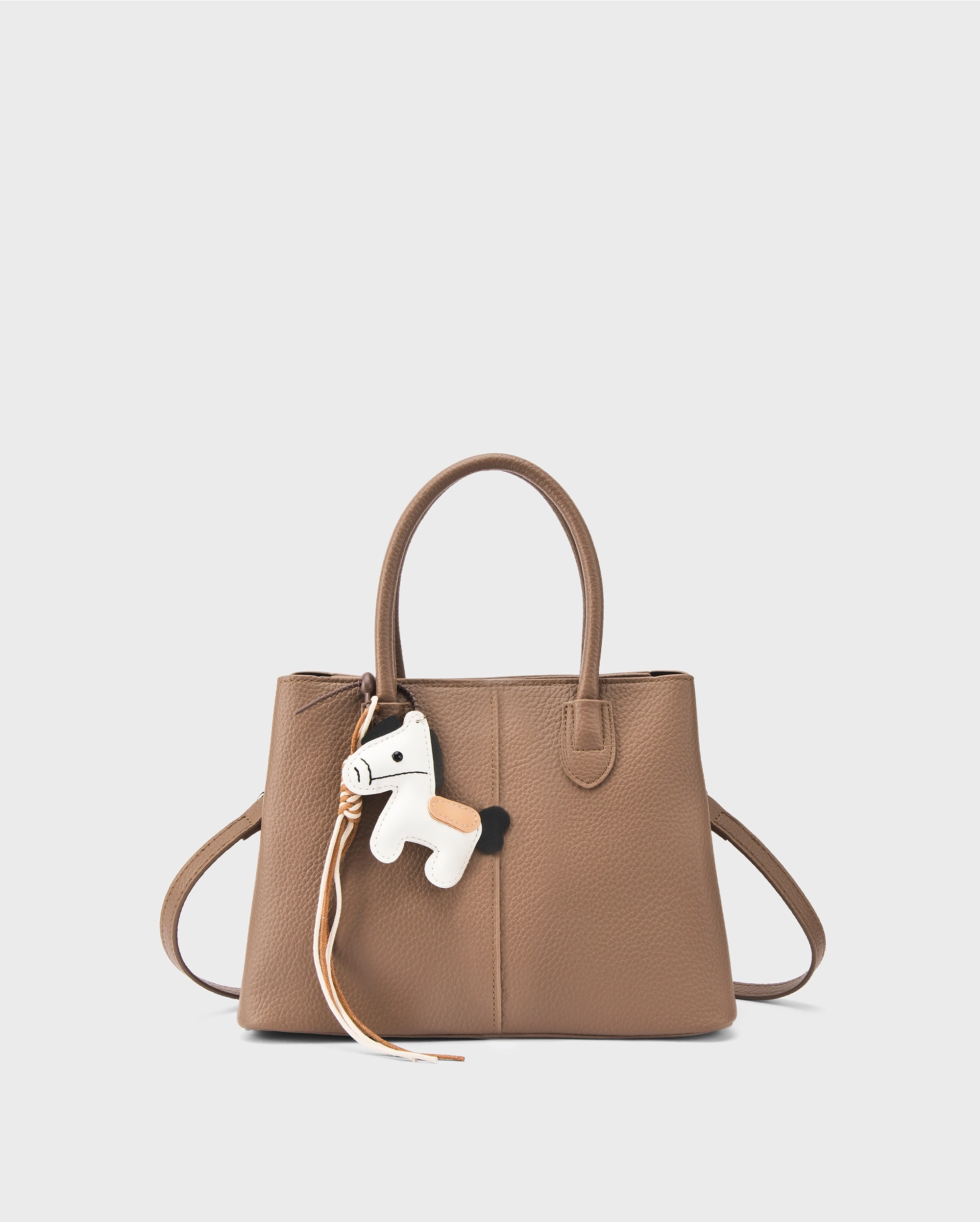 Voyage Saddle Charm Beige Satchel bag | Lino Perros
