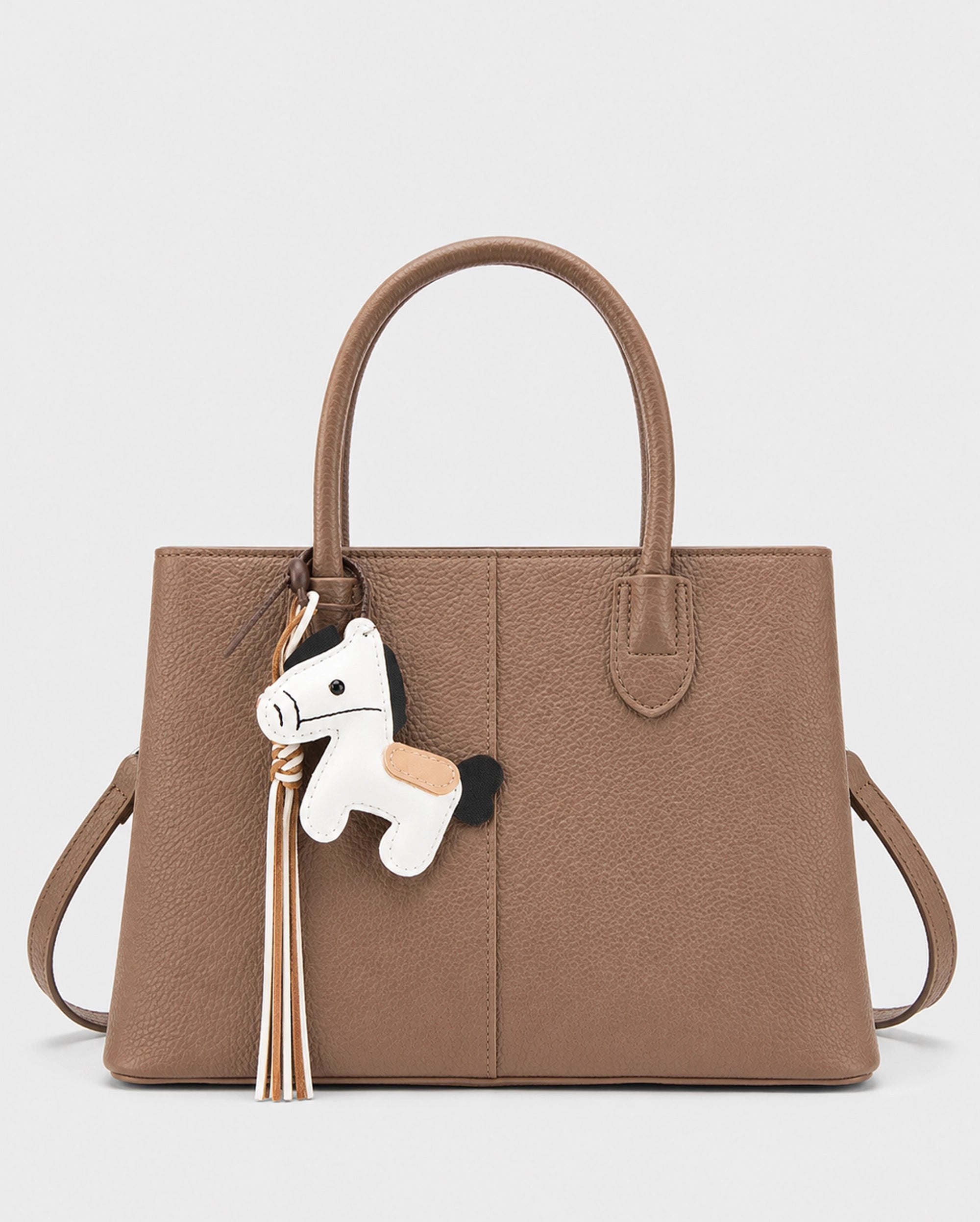 Voyage Saddle Charm Beige Satchel bag