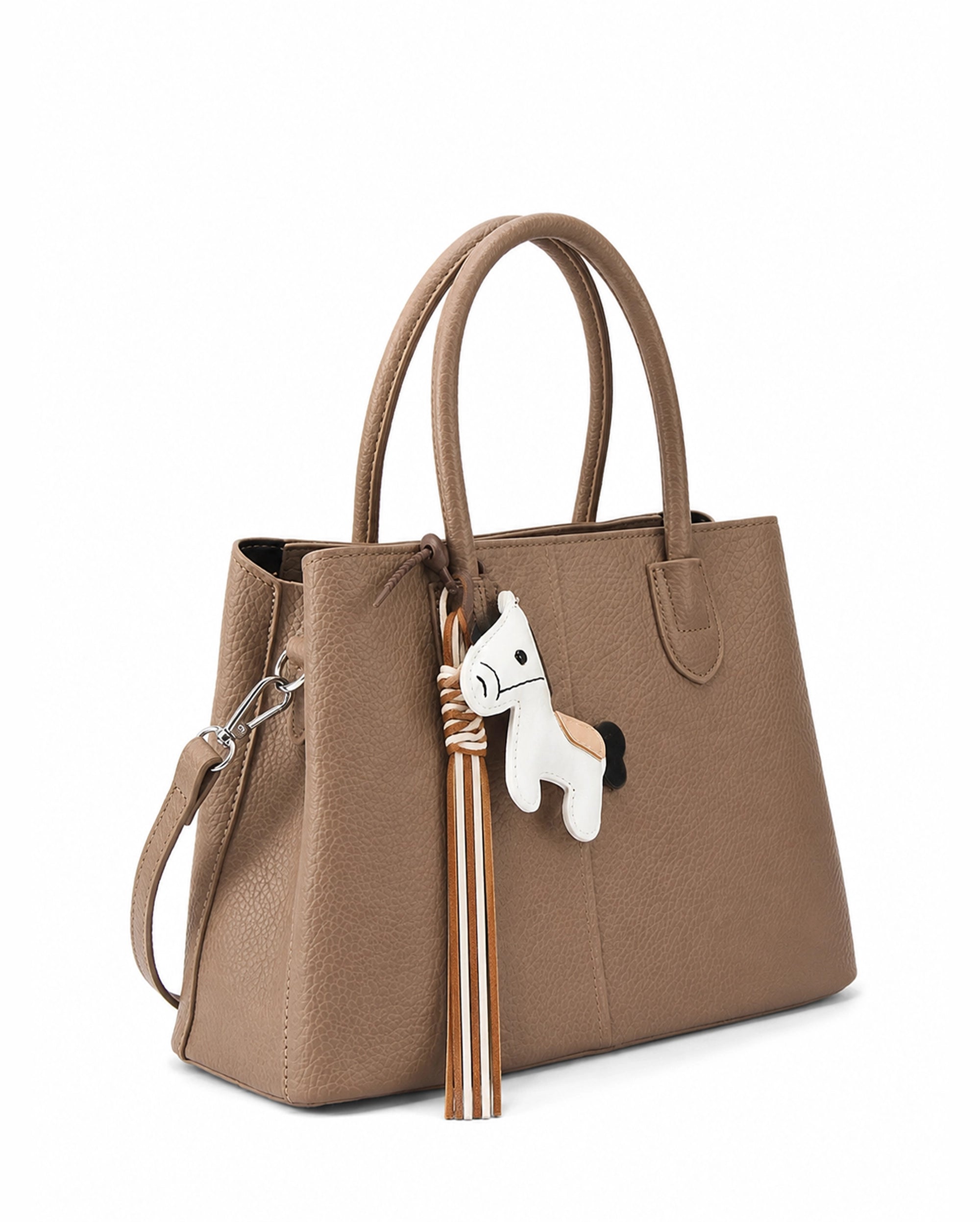 Voyage Saddle Charm Beige Satchel bag