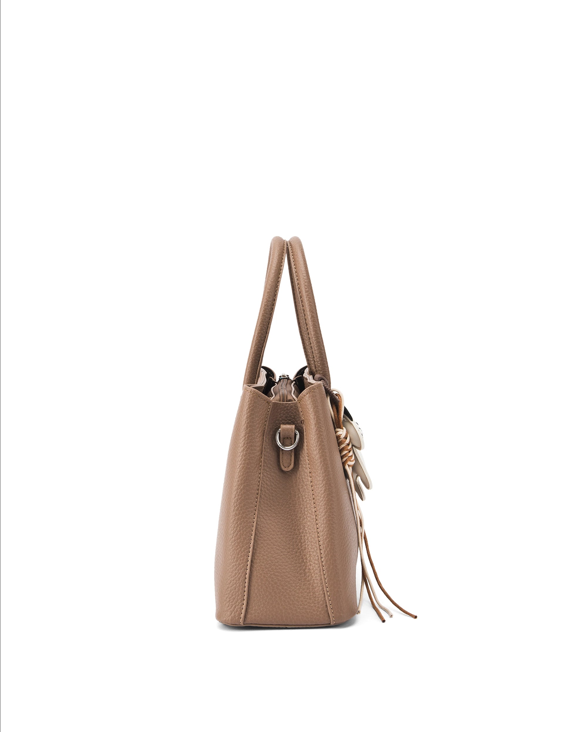 Voyage Saddle Charm Beige Satchel bag | Lino Perros