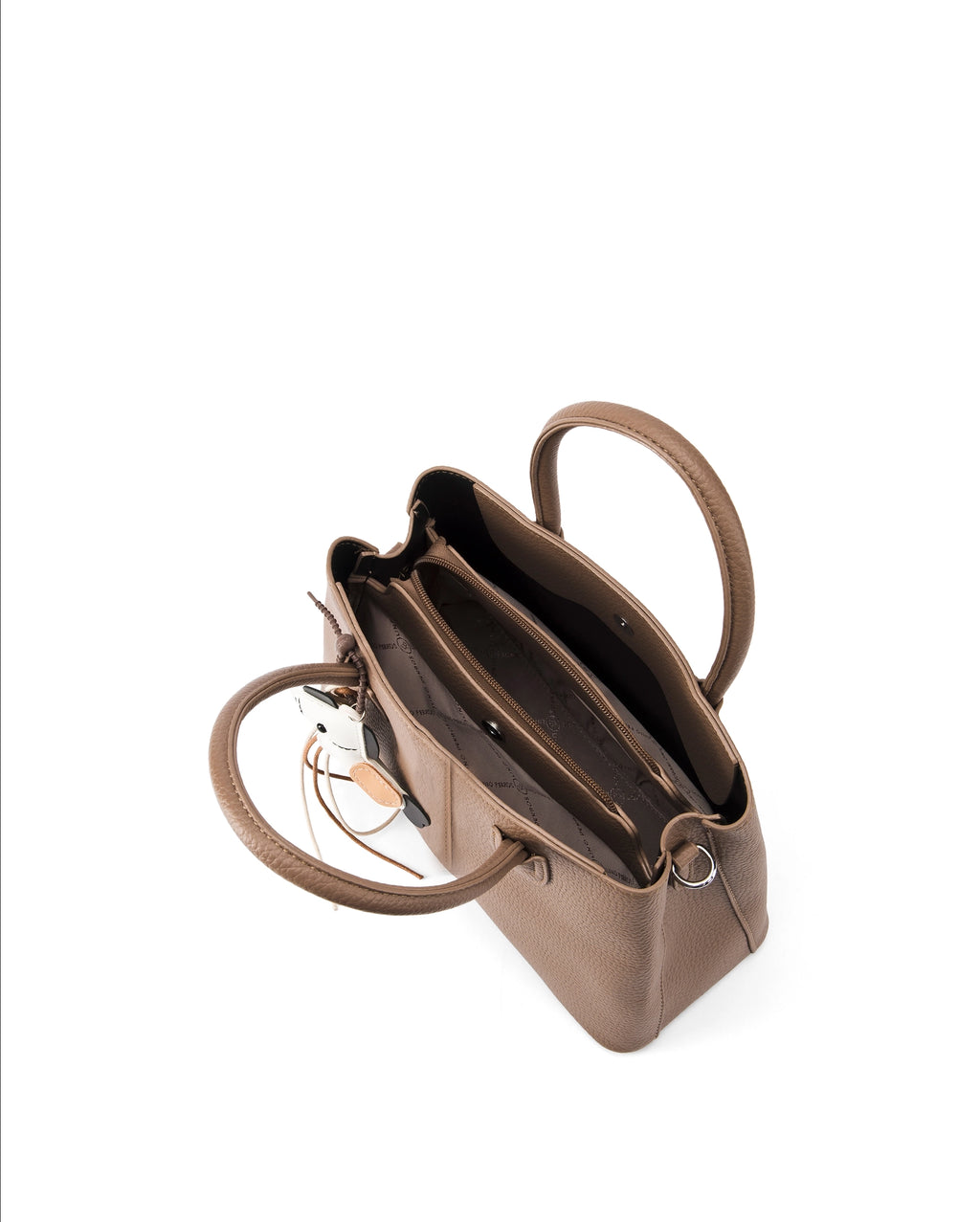 Voyage Saddle Charm Beige Satchel bag | Lino Perros