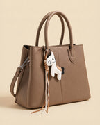 Voyage Saddle Charm Beige Satchel bag