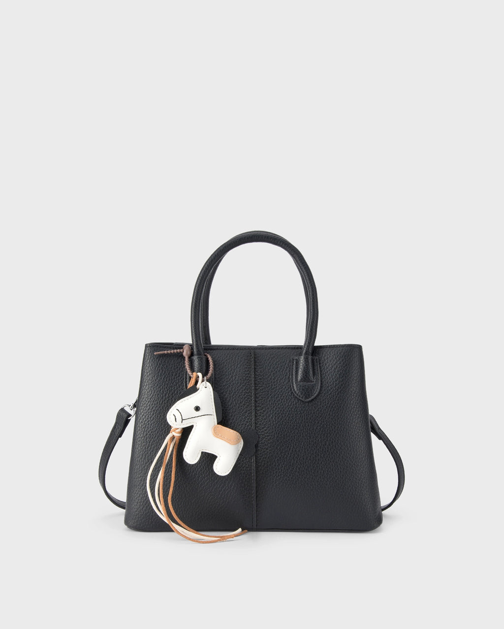 Voyage Saddle Charm Black Satchel bag | Lino Perros