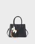 Voyage Saddle Charm Black Satchel bag | Lino Perros