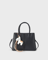 Voyage Saddle Charm Black Satchel bag