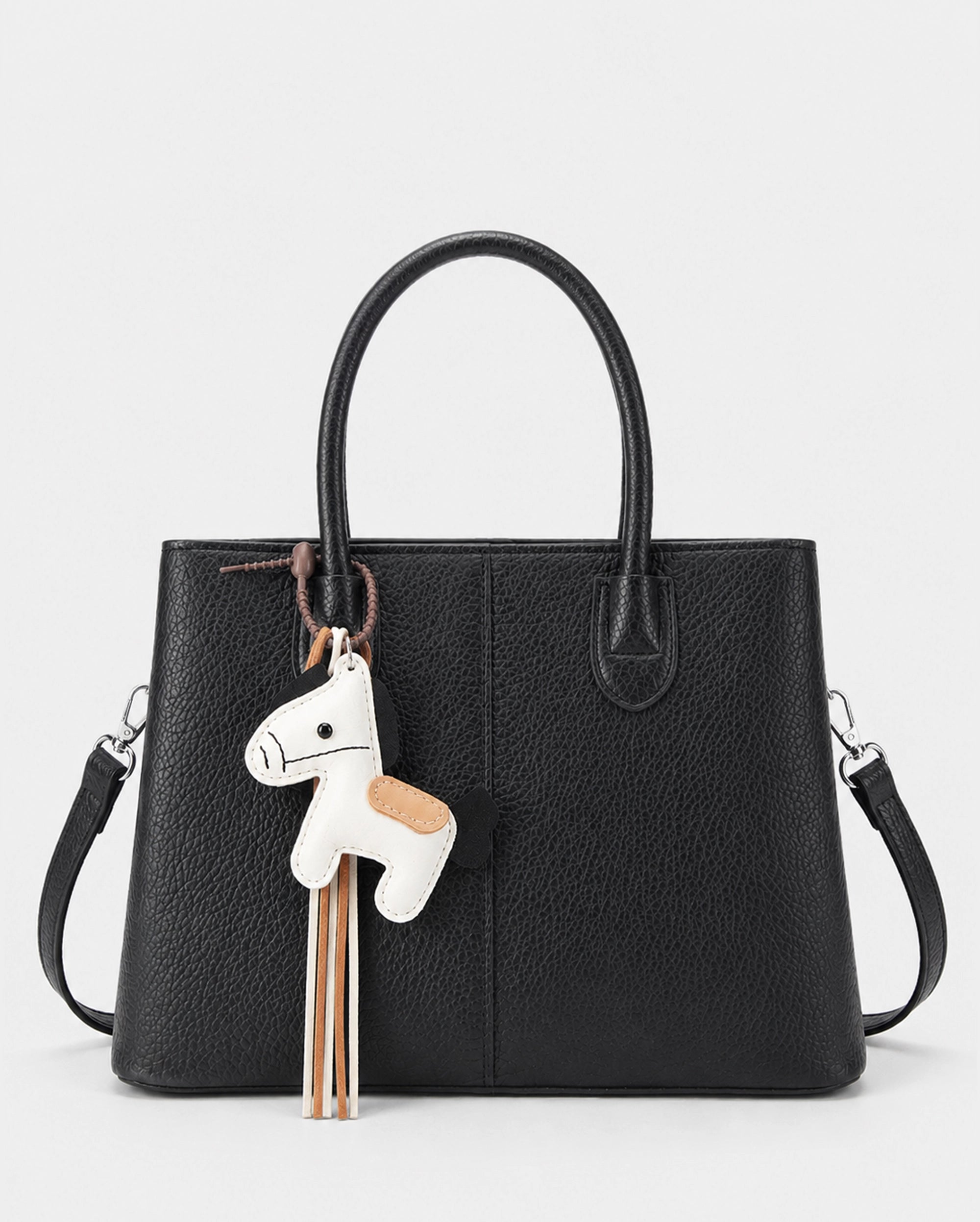 Voyage Saddle Charm Black Satchel bag
