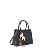 Voyage Saddle Charm Black Satchel bag | Lino Perros